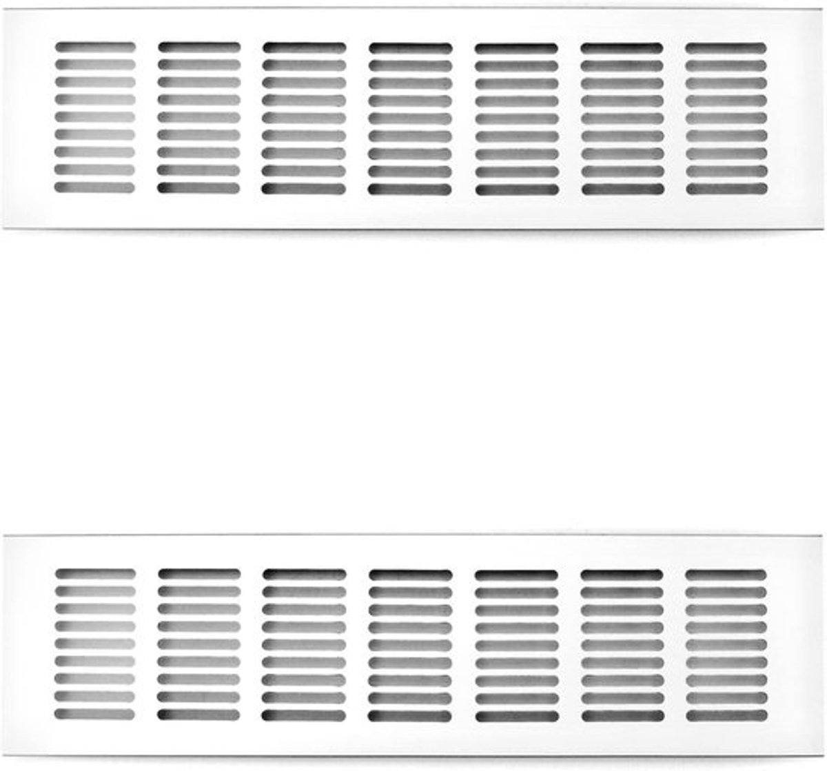 Hoogwaardig Aluminium Ventilatierooster - 2 Stuks, 8x30CM voor Deuren, Kasten en Badkamers