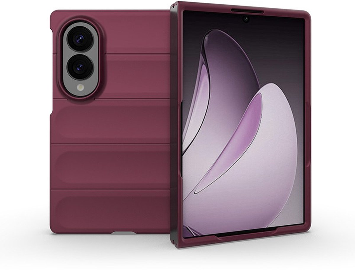 MobyDefend Hoesje - Geschikt voor Samsung Galaxy Z Fold 8 - TPU Gripcase - Donkerpaars