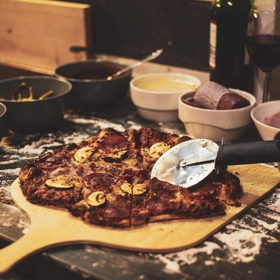 Pizzaoven met Pizzasteen voor Gas- en Houtskoolbarbecue met Temperatuurmeter — afbeelding 3