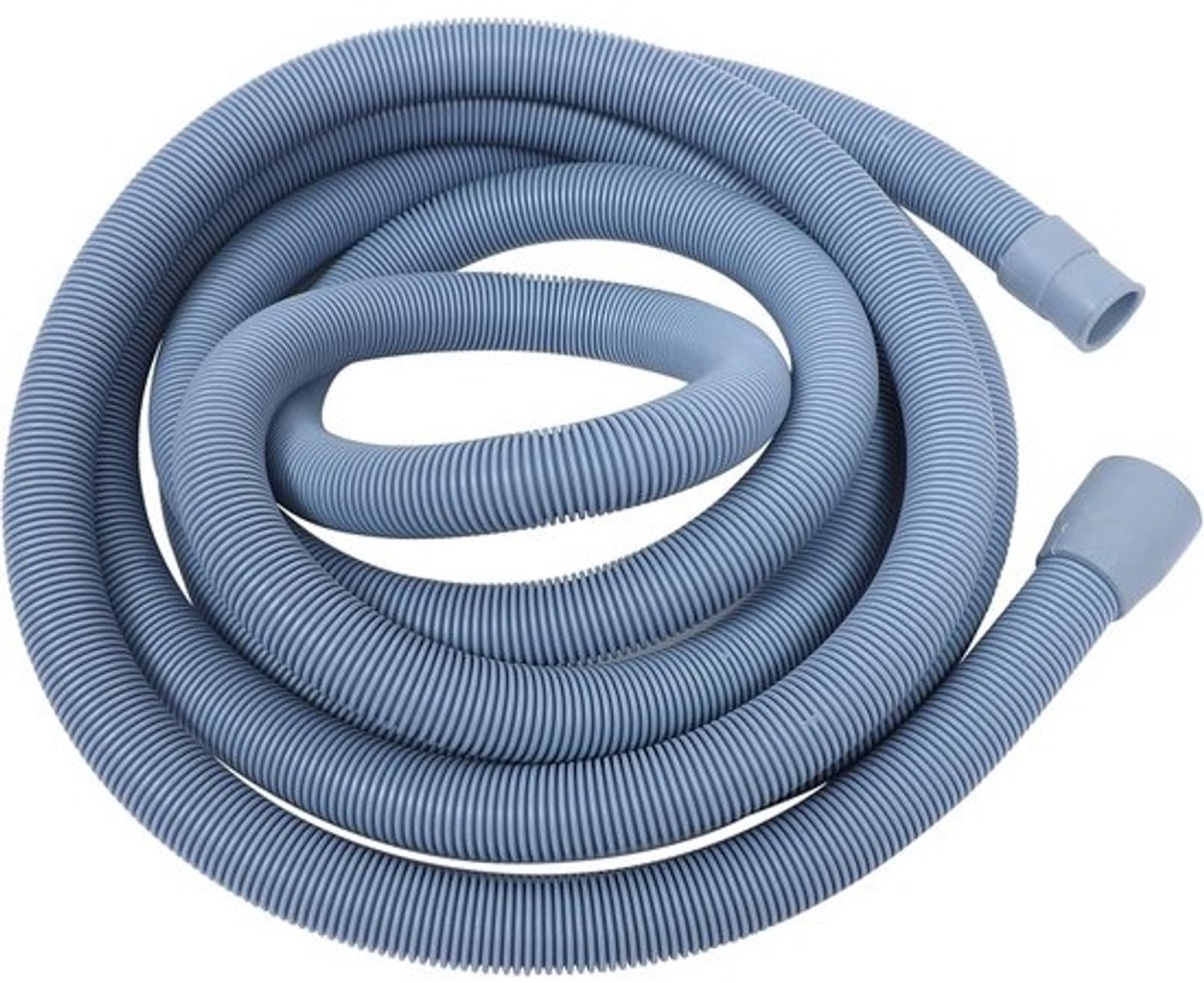 Wasmachine Afvoerslang - Afvoerwaterverlenging - Wastafel Aansluiten - Flexibel Buigbaar - 4 meter - Grijs