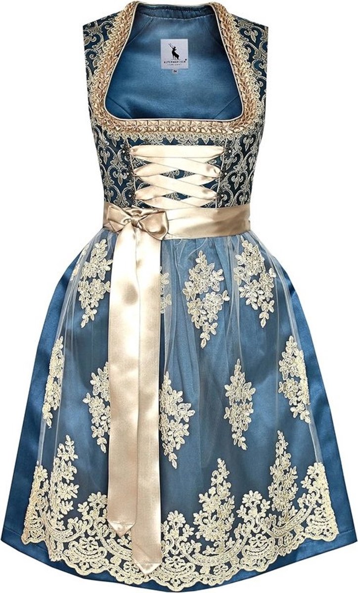Elegante Midi-Dirndl met Kanten Schort - Maat 32-52