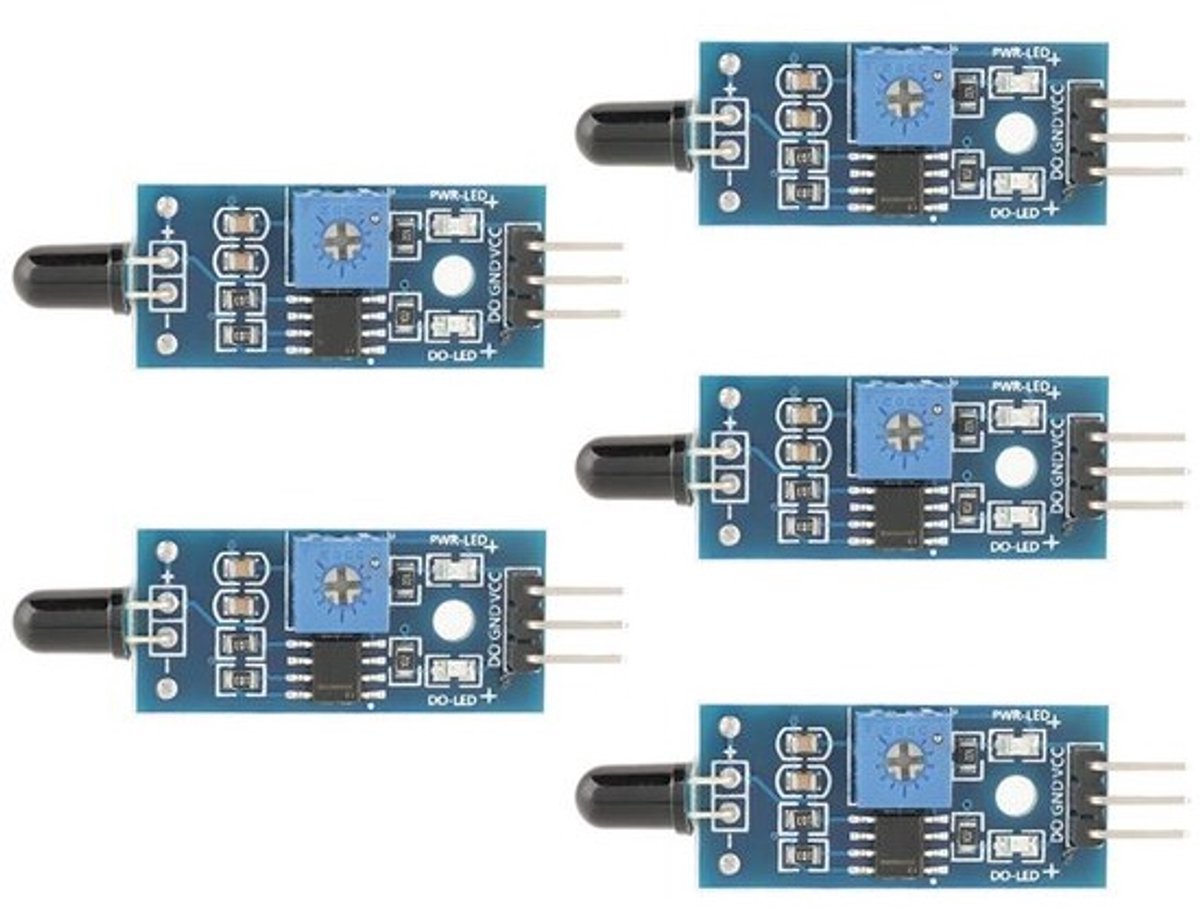 5 Stuks Infrarood Vlam Detector Module 3.3V-5V met LM393 Comparator