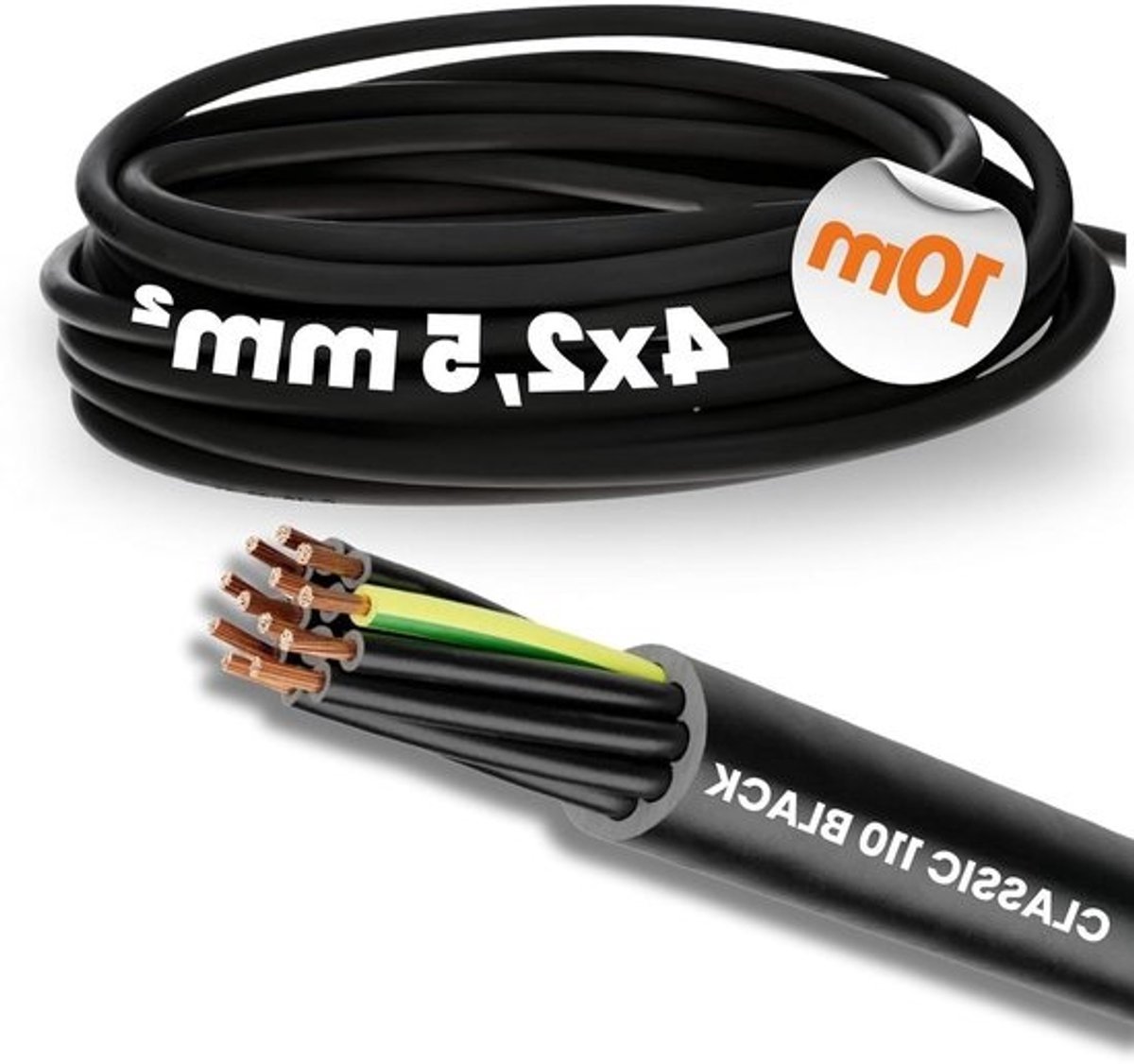 Flexibele Stuurleiding - Aansluitkabel Krachtkabel - Machinebouw Installatie - UV Weerbestendig - 10 meter 4G25 - Zwart