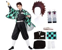 Anime Demon Slayer Kimono Cosplay Kostuum voor Mannen en Vrouwen - Compleet Halloween Outfit