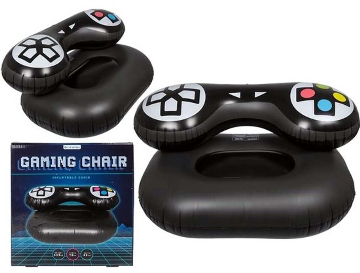 Opblaasbare Fauteuil - Zetel Game Zwart - Ontspannen Gaming - Uniek Controller Design - 32 x 30 x 5cm - Zwart