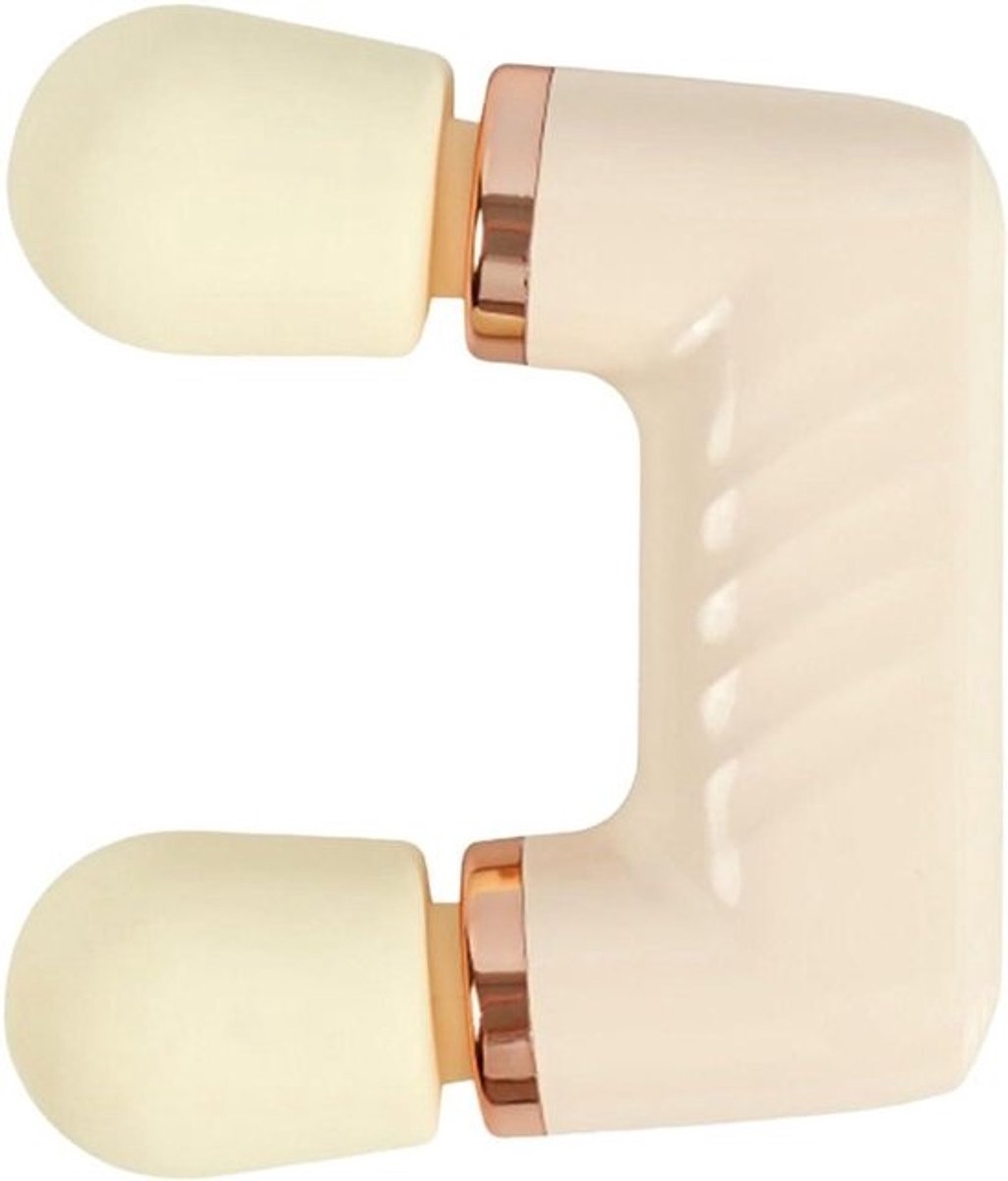 Percussie Massageapparaat - Spierontspanningsapparaat - Spierherstel - Dubbele Kop - 18 x 152 x 5 cm - Crèmegeel/Meisjesroze