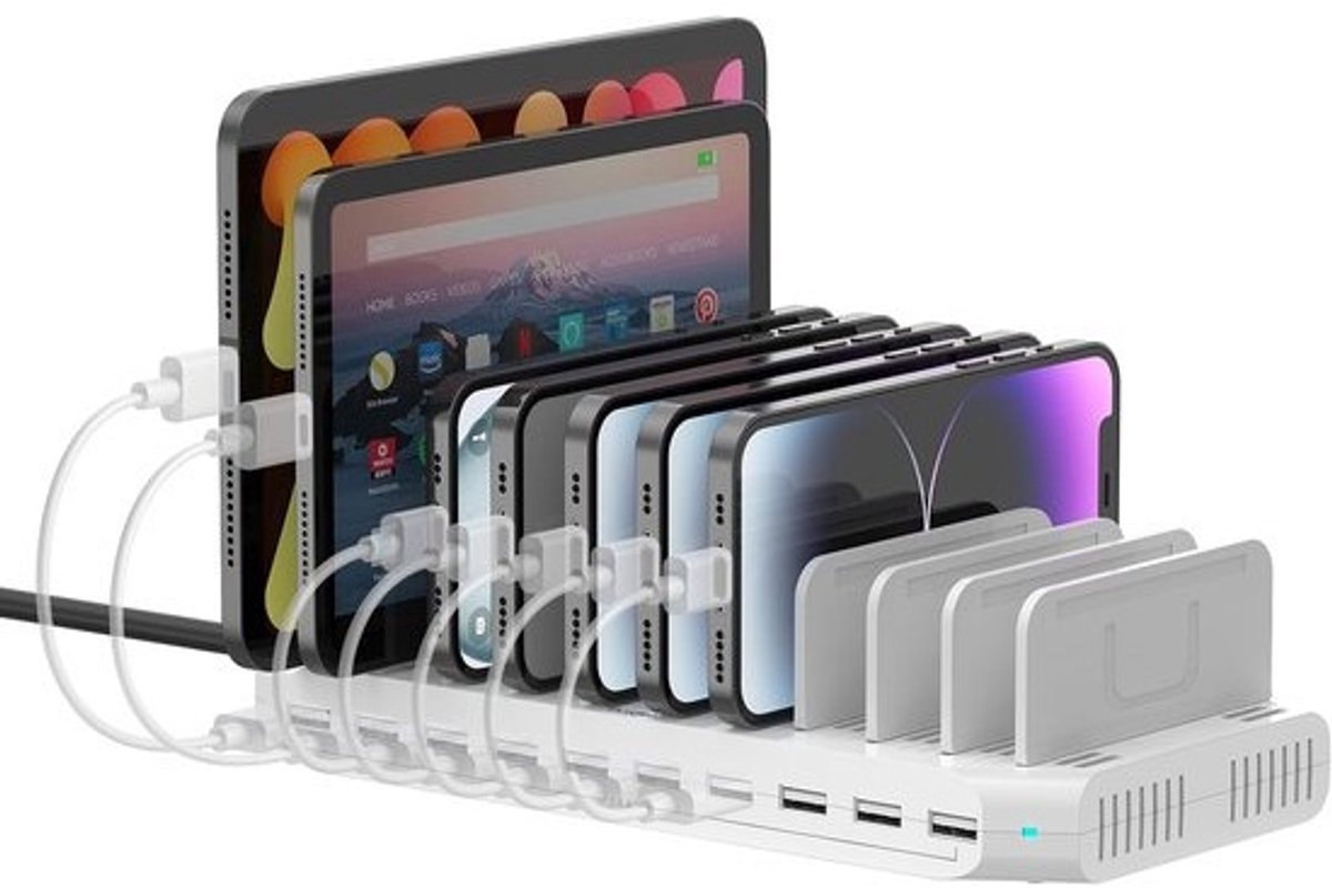 Multiaperaat Oplaadstation met 10 Poorten voor Telefoons en Tablets