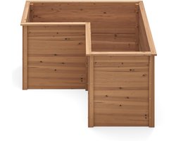 SureDeal® - Plantenbak - Vierkante Moestuinbak Dennenhout - Open Vormige Basis - Groenten - Fruit - Tuin - 120x120x63 cm - Koffiebruin