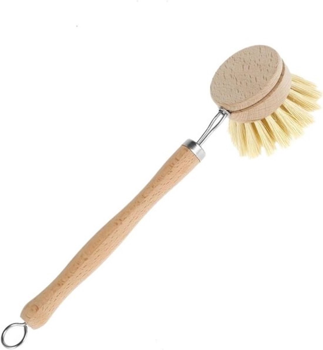 Keukenspoelborstel Set - Afwasborstel Hout - Keuken Schoonmaken - Lange Handgreep - 4 Reservekoppen - Color1