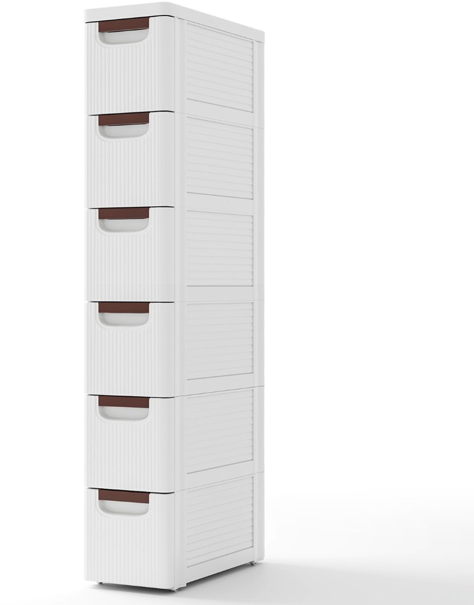 SureDeal® - Dressoir - Smalle Nis Kast - Wielen Nissenrek Breed - Lades Wit - 38x13x15,5 cm - Wit