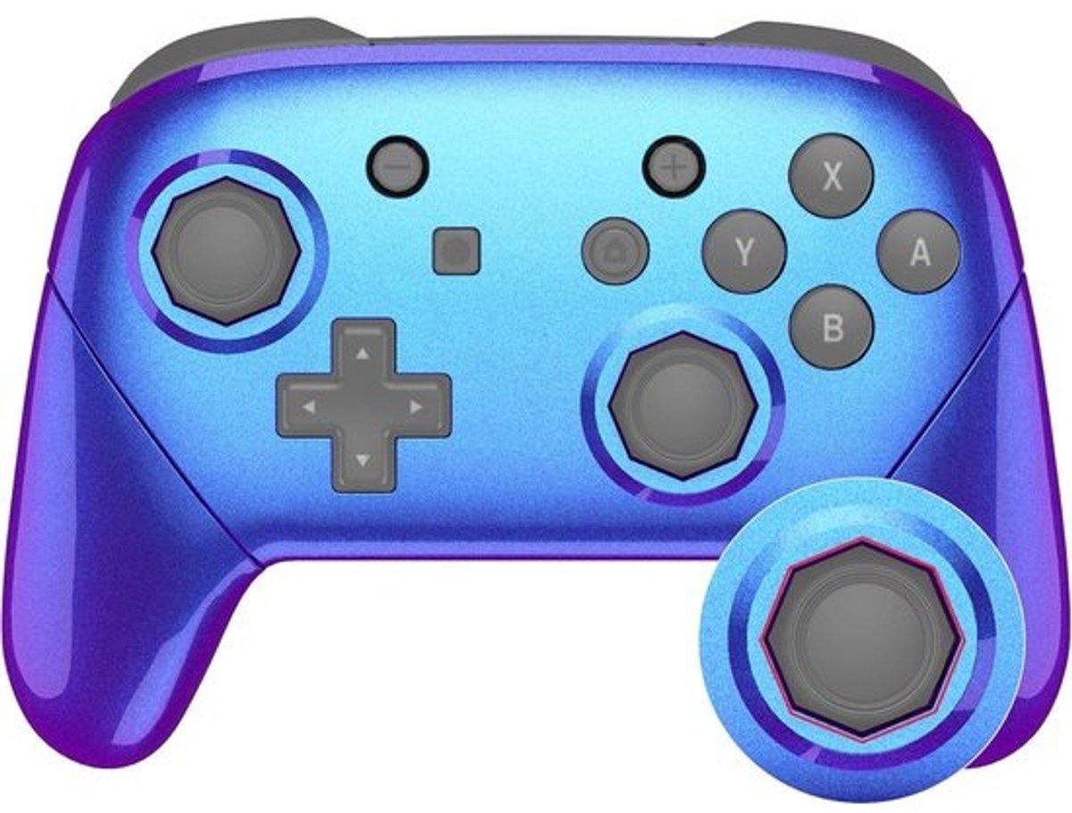 DIY Vervangende Behuizing voor Switch Pro Controller - Chameleon Paars Blauw