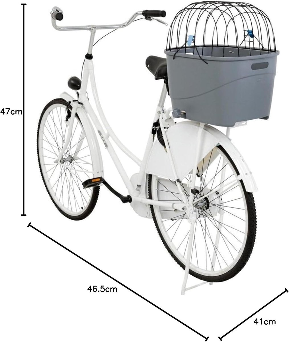 Fietsmand Bagagedrager - Dierenmand Transportmand - Vervoer Huisdier - Met Snelmontage - 46X36X47 CM - Grijs
