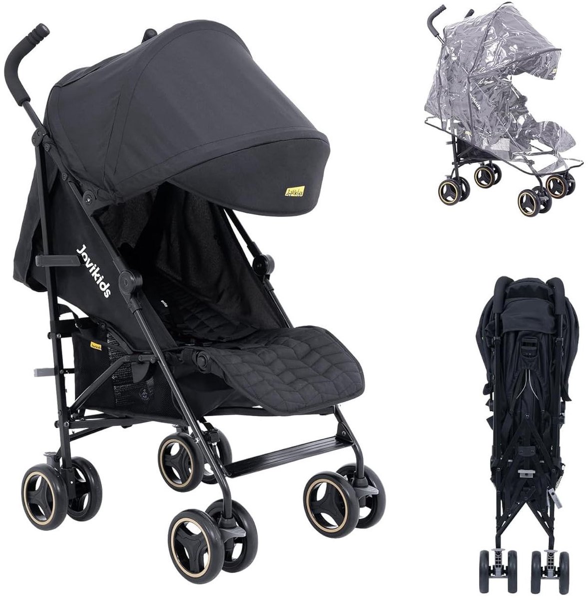 MODFU - Buggy - Klein Opvouwbaar - Ligfunctie - Zwart