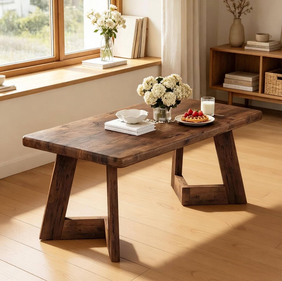 MODFU - Salontafel - Rechthoekig - Landelijk - Woonkamer - Hout En Spaanplaat - Rustic Brown