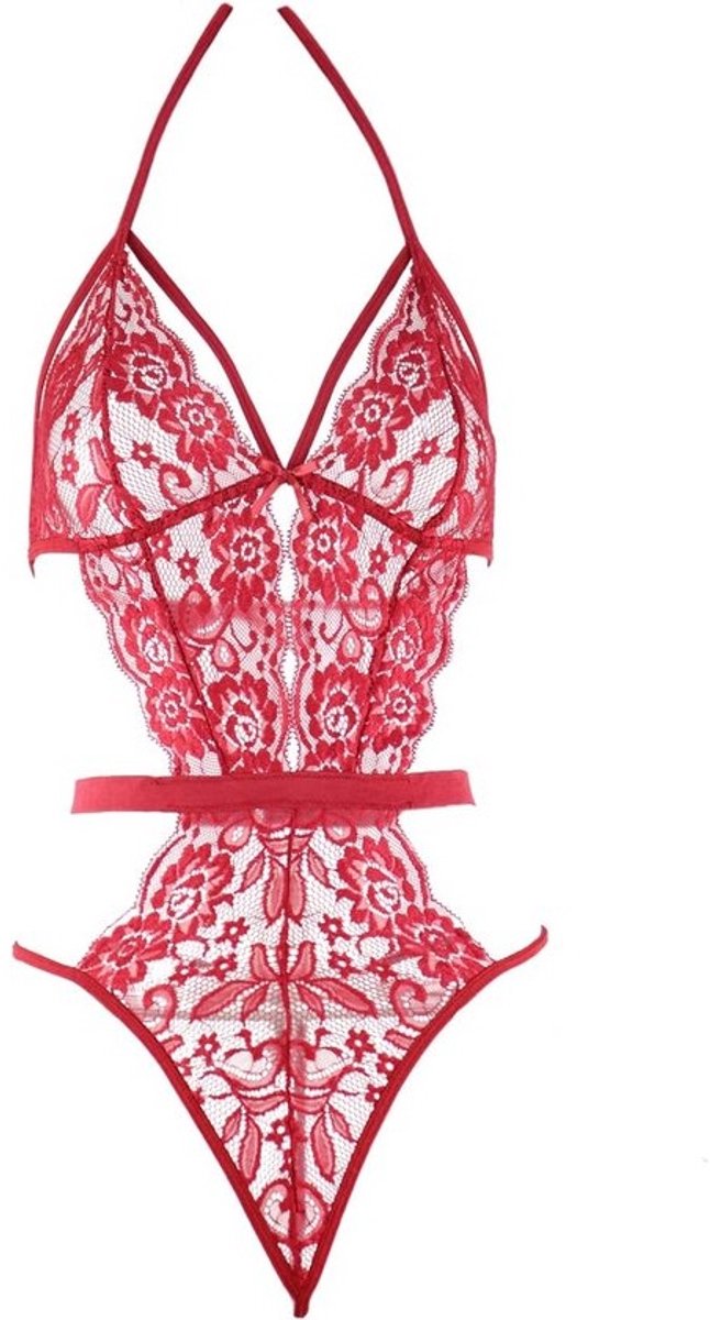 Lingerieset Dames: Sexy Kant Chemise Babydoll met G-string Nachtkleding