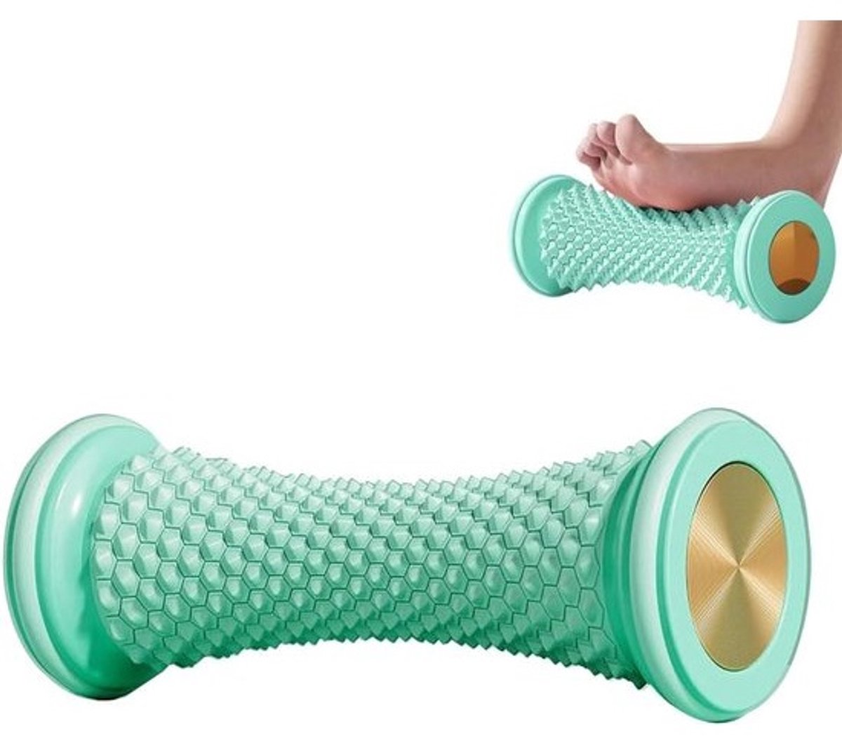 Massageapparaat met rollen - Voetroller fasciitis - Spierontspanning verlichten - Gestructureerd oppervlak grip - 210 gram - Groen