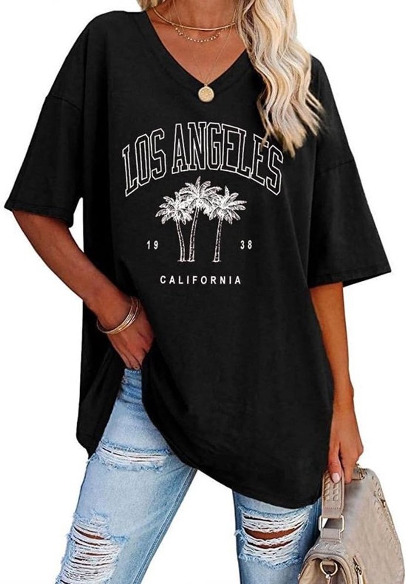 Dames Oversized T-shirt Zomer Vintage Gitaarprint