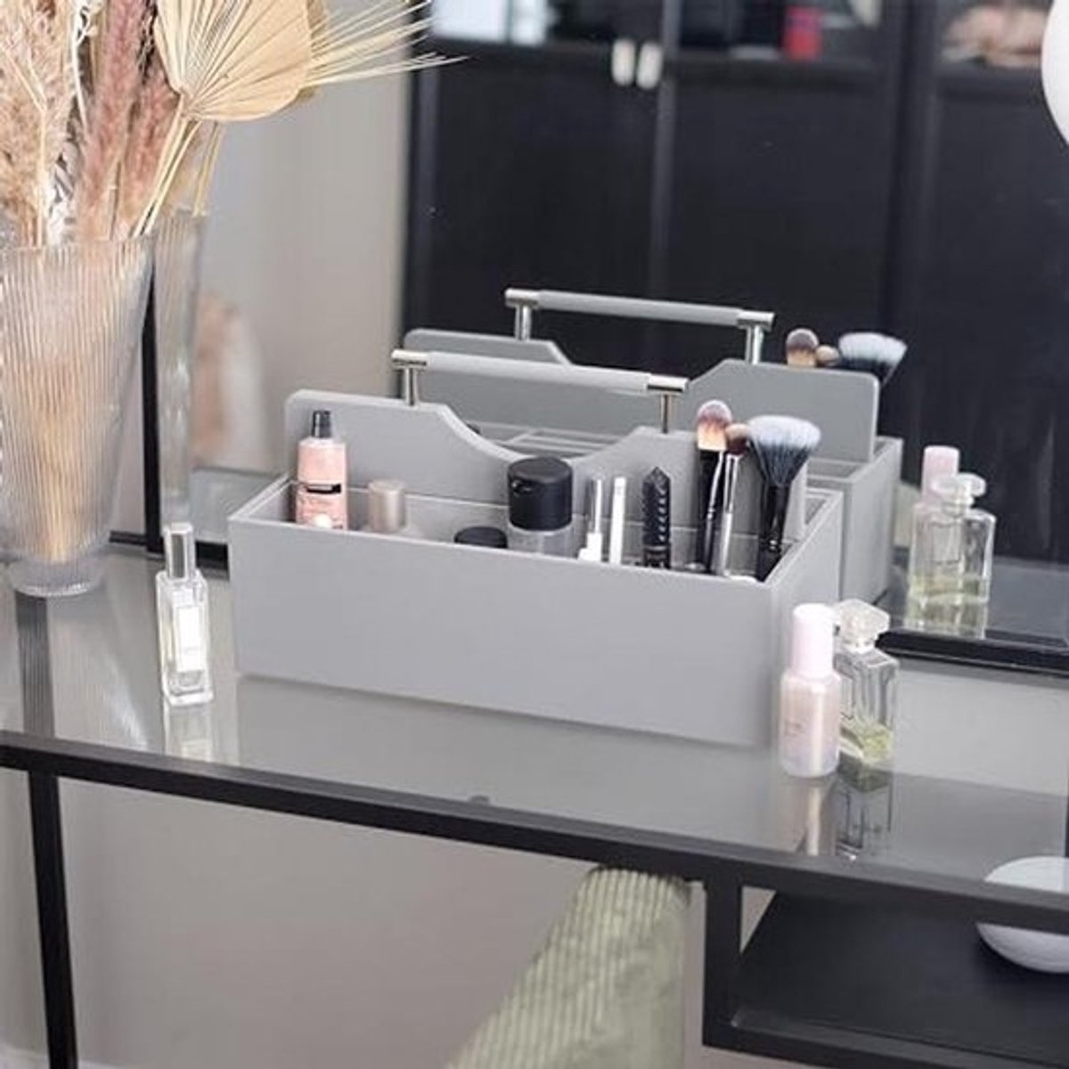 Grote Cosmetische Gereedschapskist in Pebble Grey