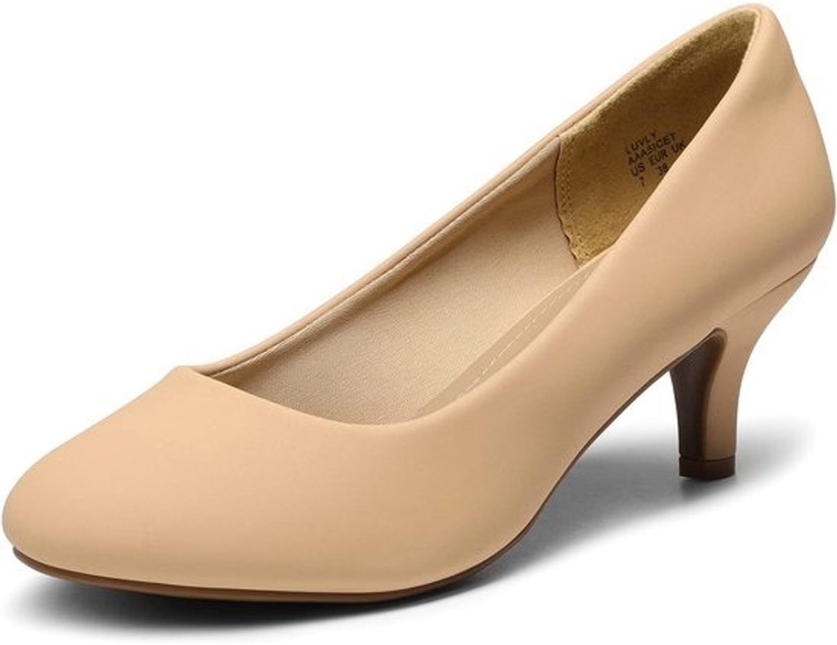 Dames klassieke hakken met lage hak, comfortabele pumps voor elke dag