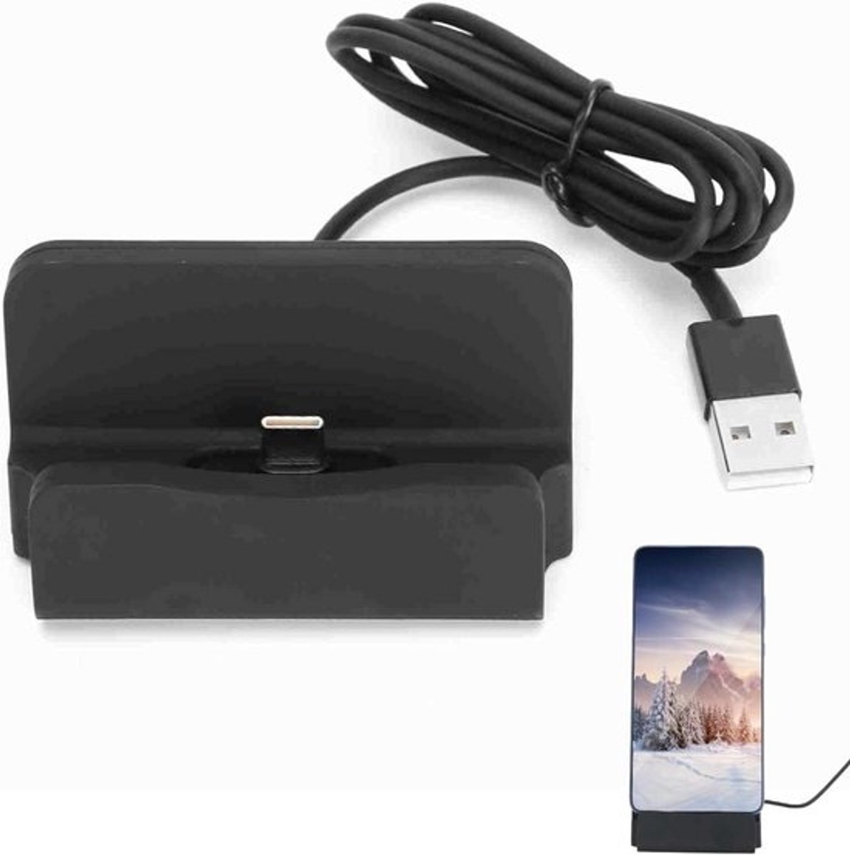 USB C Oplaadstation voor Telefoons P9 P20 Pro Mate 10 - Zwart