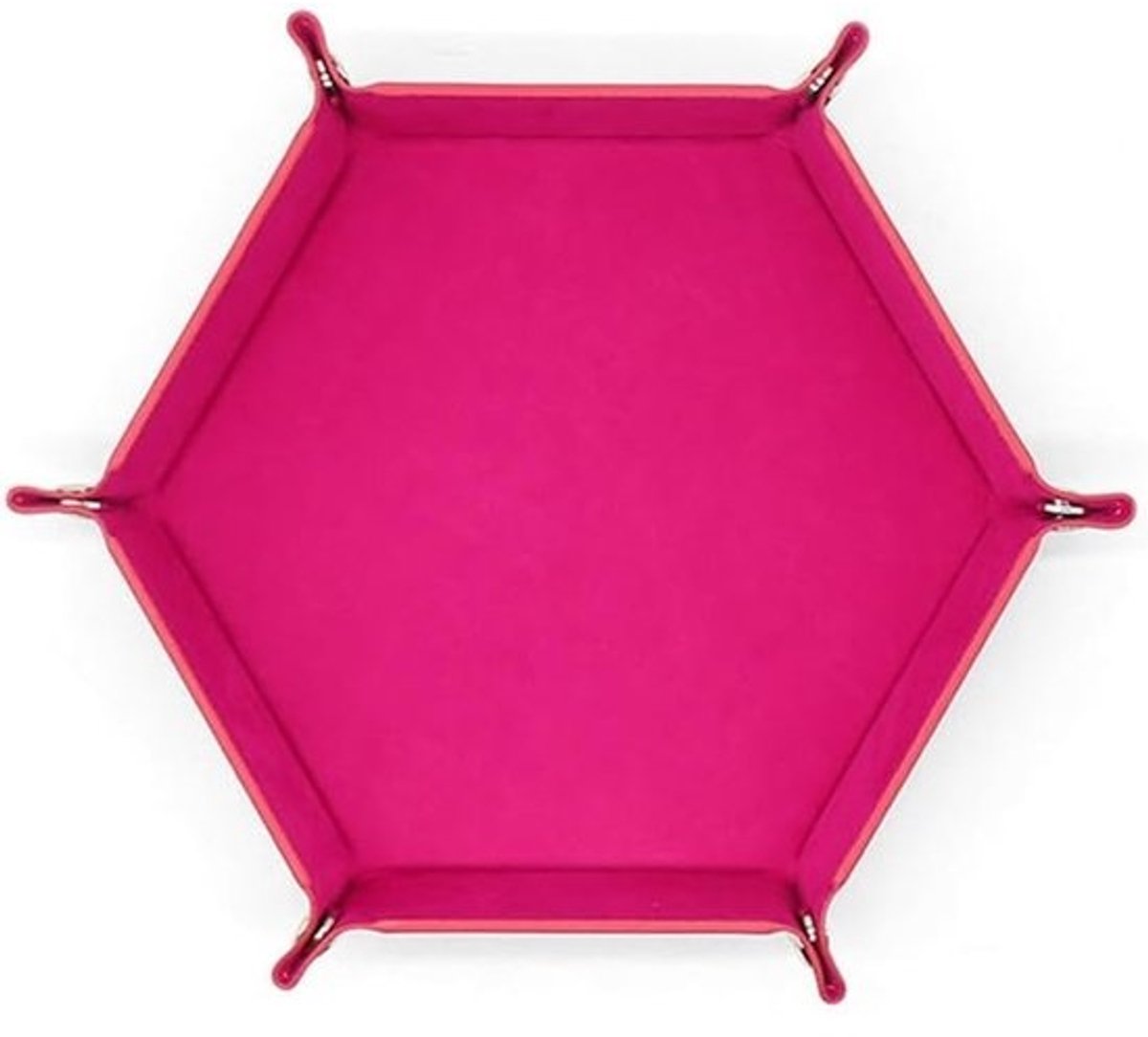 Opvouwbare Dobbelsteen Plaat - Zeshoekige Kubus Schaal - Tafel Spellen Spelen - Drukknop Ontwerp Mobiel - 24.5 cm Lengte