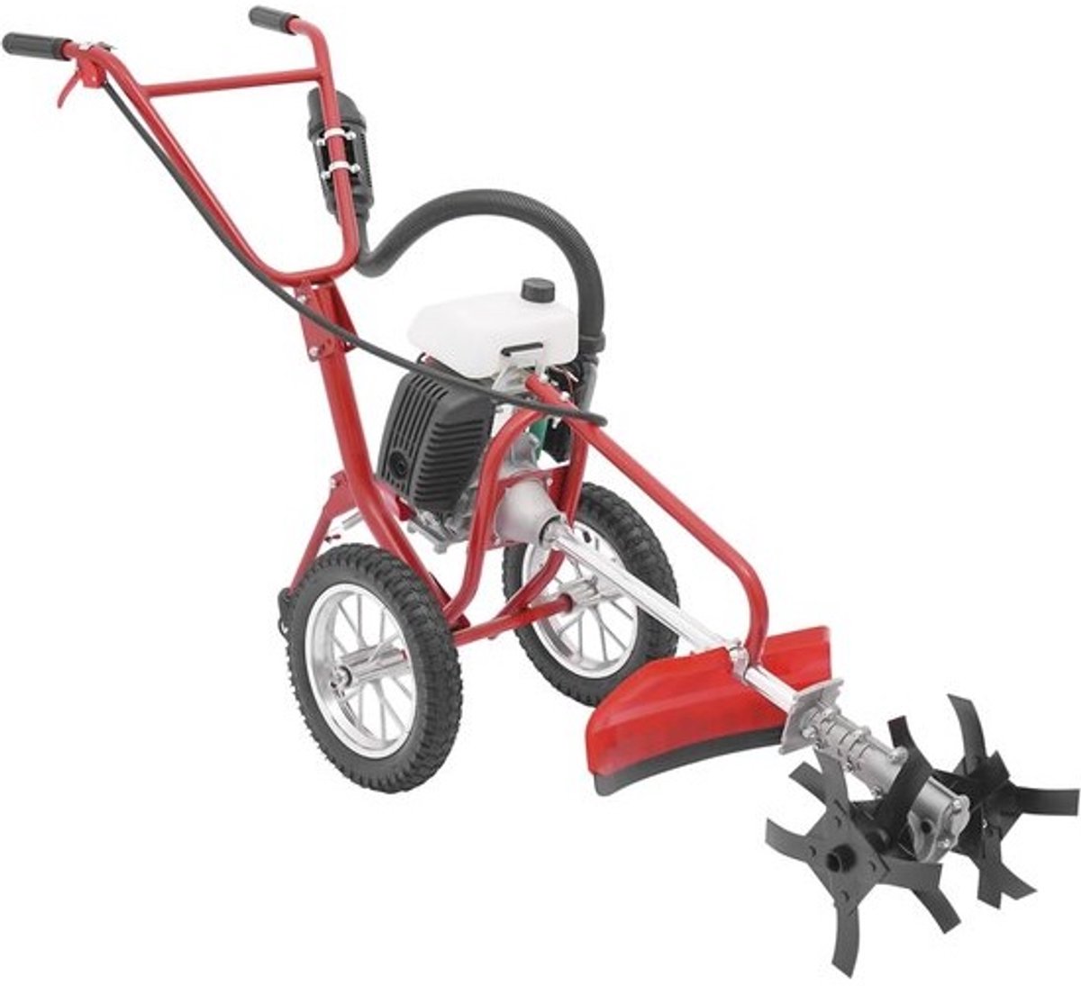 Motorische Grondfrees - Kleine Cultivator - Bodem Voorbereiden - Vier-takt Motor - 10 cm Diepte - Rood Zwart