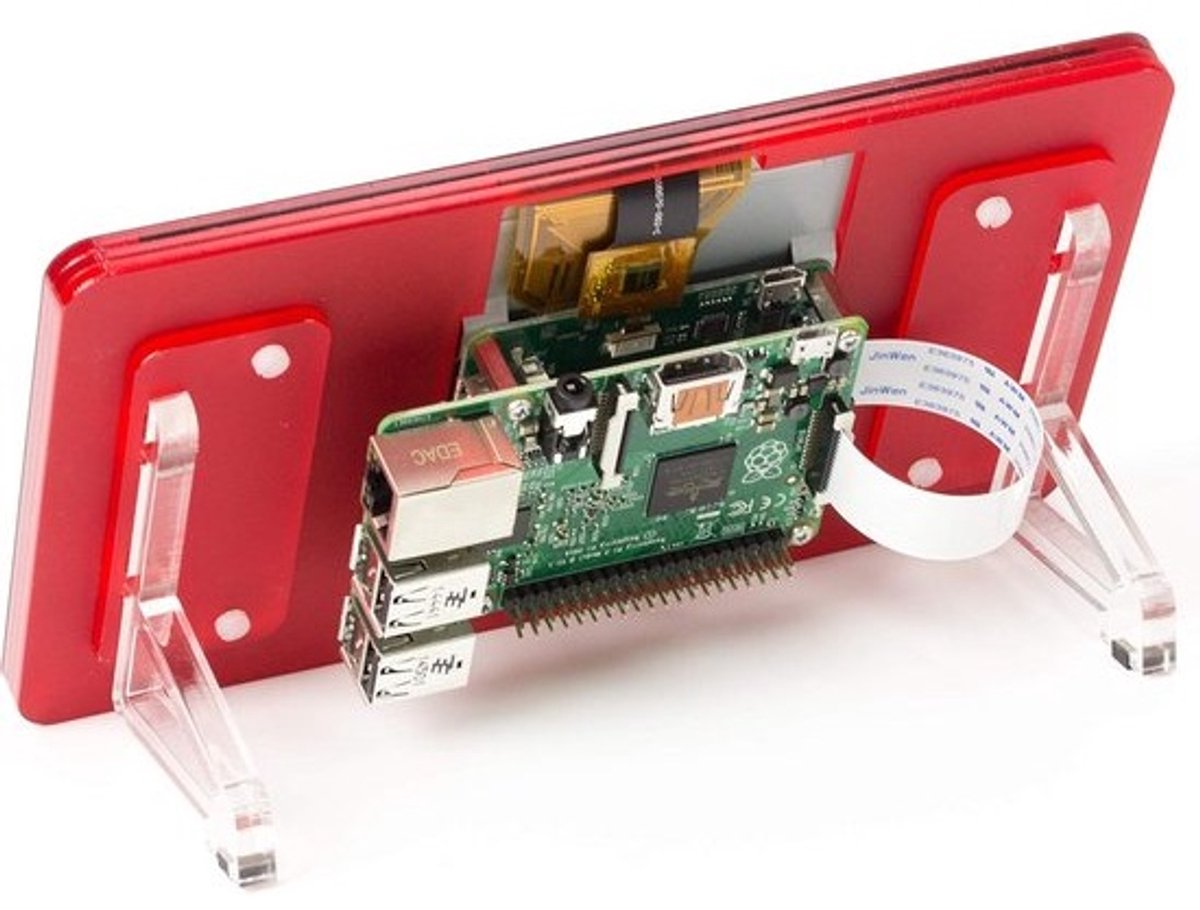 Touchscreen Frame voor 7 Inch Raspberry Pi Display - Robuuste Houder in Coupé Rood
