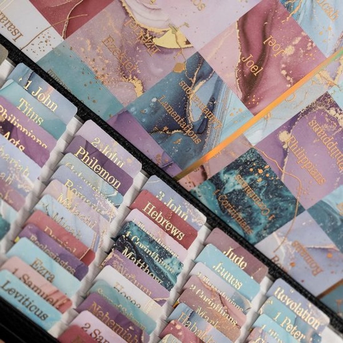Bijbel Tabs met Gouden Folie Letters Set voor Oude en Nieuwe Testament