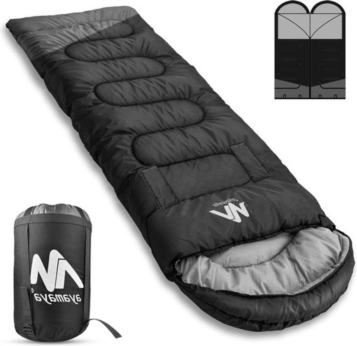 Slaapzak outdoor dekenslaapzak koppelbaar -20 ℃-10 °C breed kleine verpakkingsmaat 4 seizoenen waterdicht 220 x 80 cm volwassenen wandelen trekking vissen