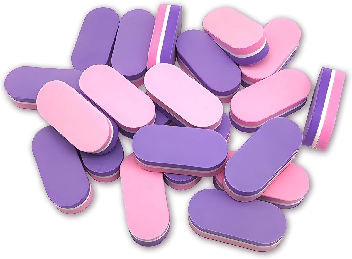 50 Stuks Dubbelzijdige Nagelbuffers en Vijlblokken voor Manicure en Nagelverzorging - Polijst- en Schuurblokjes voor Perfecte Nagels