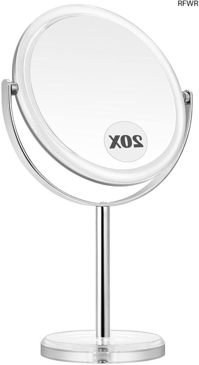 RFWR® Dubbelzijdige Vergrotingsspiegel 20x met 360° Rotatie voor Badkamer en Slaapkamer