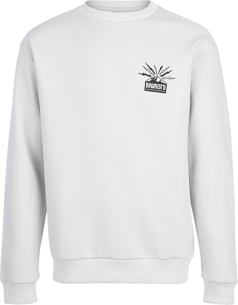 Brunotti - Naldo Sweater Heren - Soft Grey - Trui - Crewneck - Regular fit - Rib Details - XXL