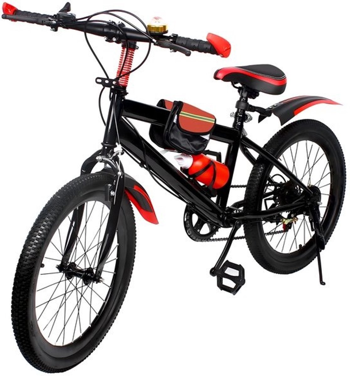 Dailygoods 20 inch mountainbike, 7 snelheden kinderfiets unisex jongens meisjes fiets in hoogte verstelbare MTB kinderfi