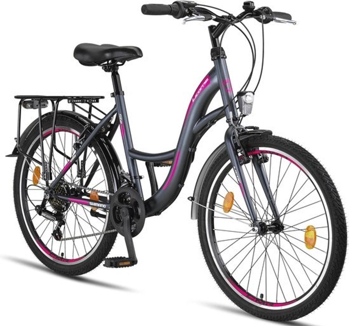 Premium Stadsfiets voor Kinderen en Volwassenen - Beschikbaar in 20, 24, 26 en 28 Inch met 21 Versnellingen