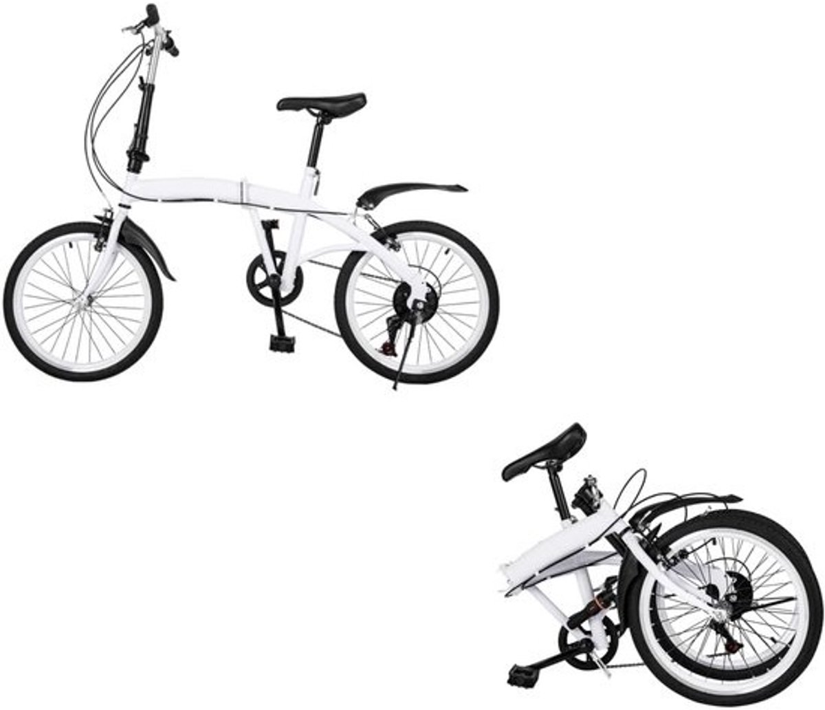 Vouwfiets voor Volwassenen - 20 Inch Opvouwbare Fiets met 7 Versnellingen en Dubbel Remsysteem