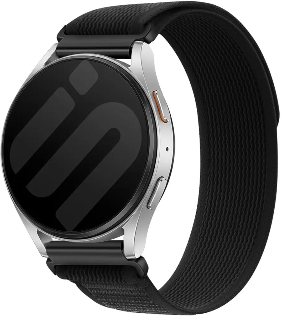 Strap-it Nylon Trail bandje geschikt voor Samsung Galaxy Watch 3 45mm / Watch 1 46mm / Gear S3 - Polar Vantage M3 / M2 / M / V3 / Polar Grit X / X Pro / X2 Pro - Huawei Watch GT 1/2/3/4 46mm/GT 5 (Pro) (46mm) (Zwart)