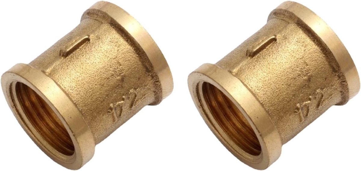 2-delige messing vrouwelijke schroefverbindingen voor 1/2 inch slang, inclusief messing huls en manchet, ideaal voor leidingen en sanitair