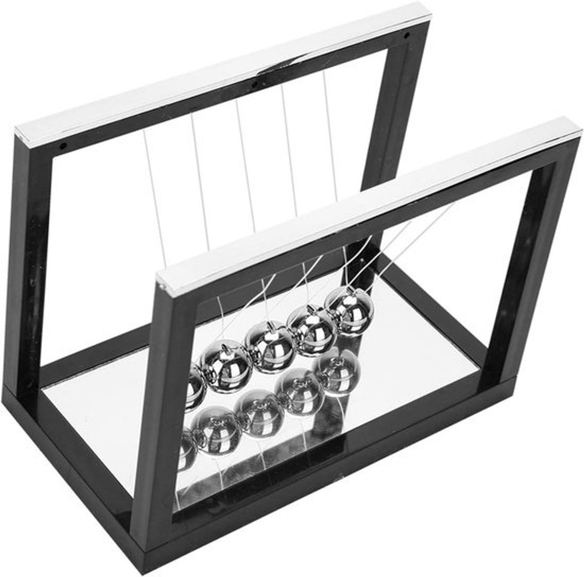 Slingerbal Decoratie - Educatief Speelgoed - Energie Behoud Demonstreren - Niet-giftig Glas - 16 x 13 x 9 cm - Zwart/Oranje