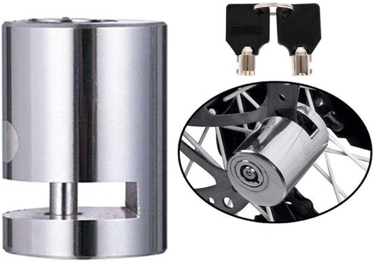 Schijfremslot Motor - Diefstalbeveiliging Wiel - Motorfiets Beveiligen - Waterdicht Hittebestendig - 7mm Diafragma - Zilver