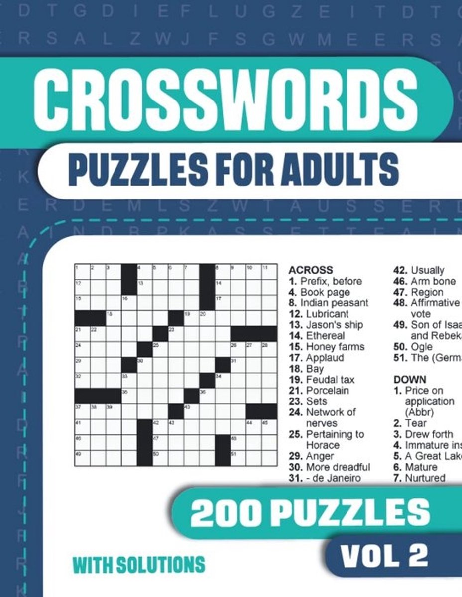Kruiswoordpuzzels voor Volwassenen: Groot Puzzelboek met 200 Uitdagende Kruiswoordraadsels en Oplossingen