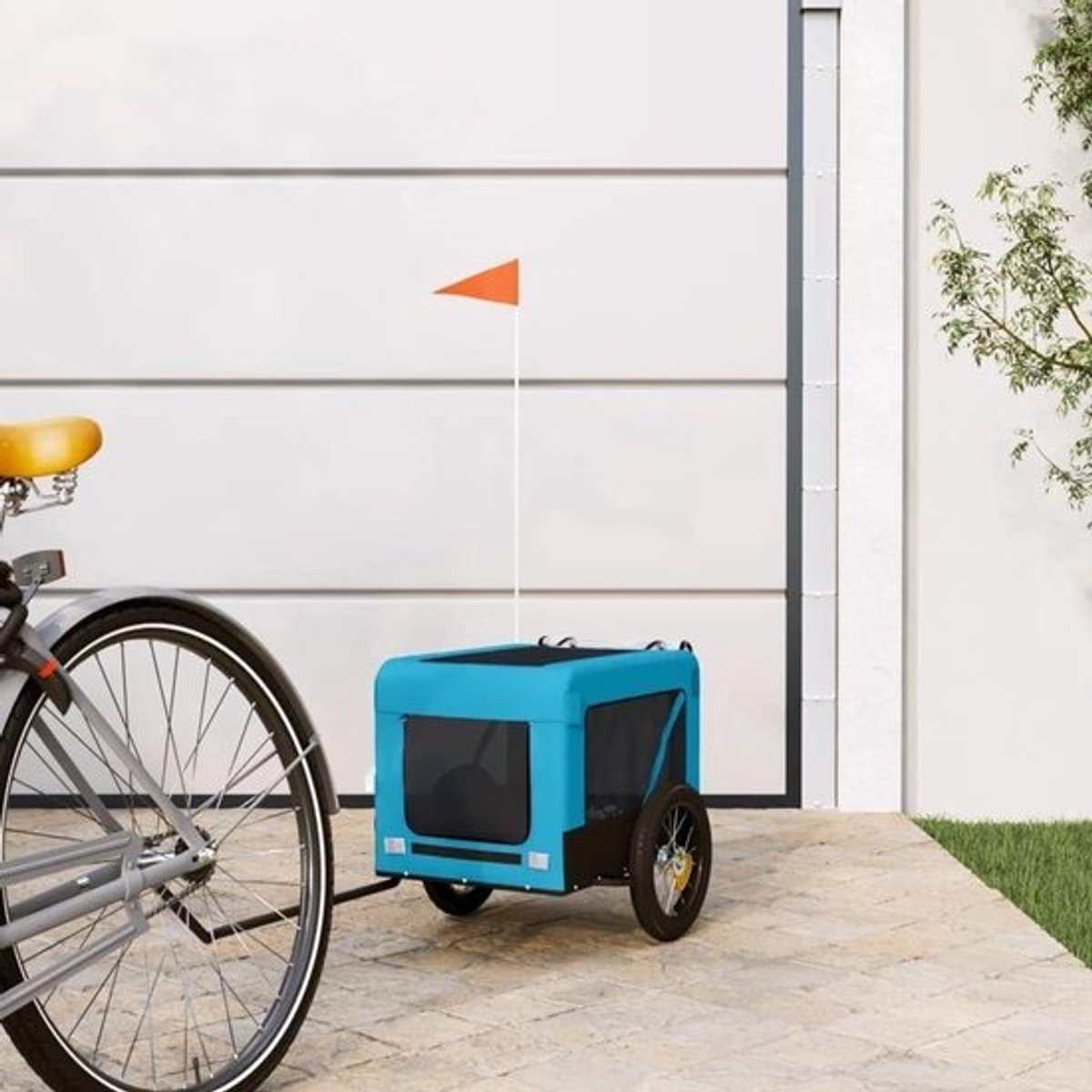 Fietskar Huisdier - Hondenkar Aanhanger - Comfortabel Reizen - Robuust IJzeren Frame - 545 x 120 x 53 cm