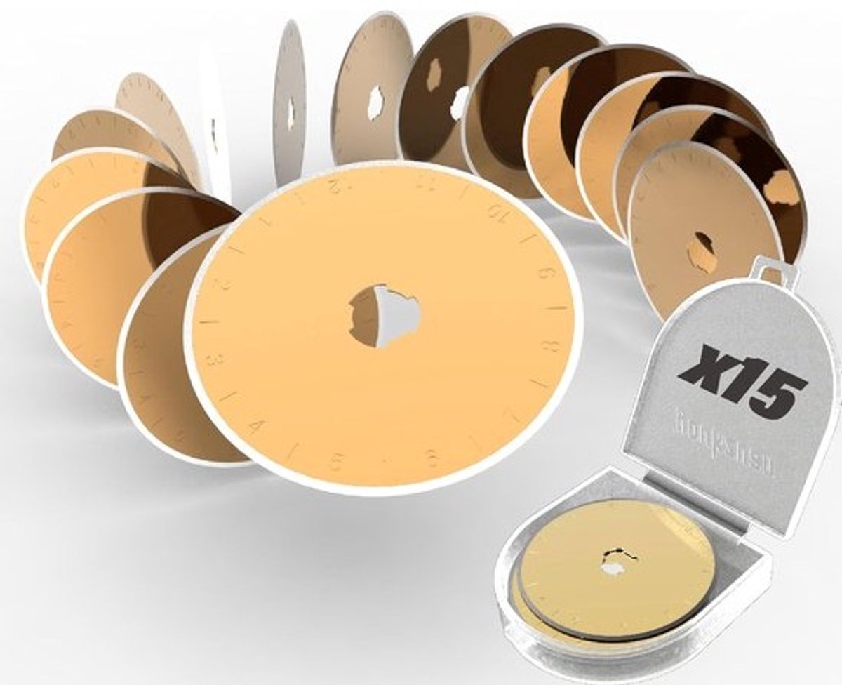 Pakket van 15 Reservemesjes voor Rol-/Rondmes 45mm - Extra Sterke Titanium Coating