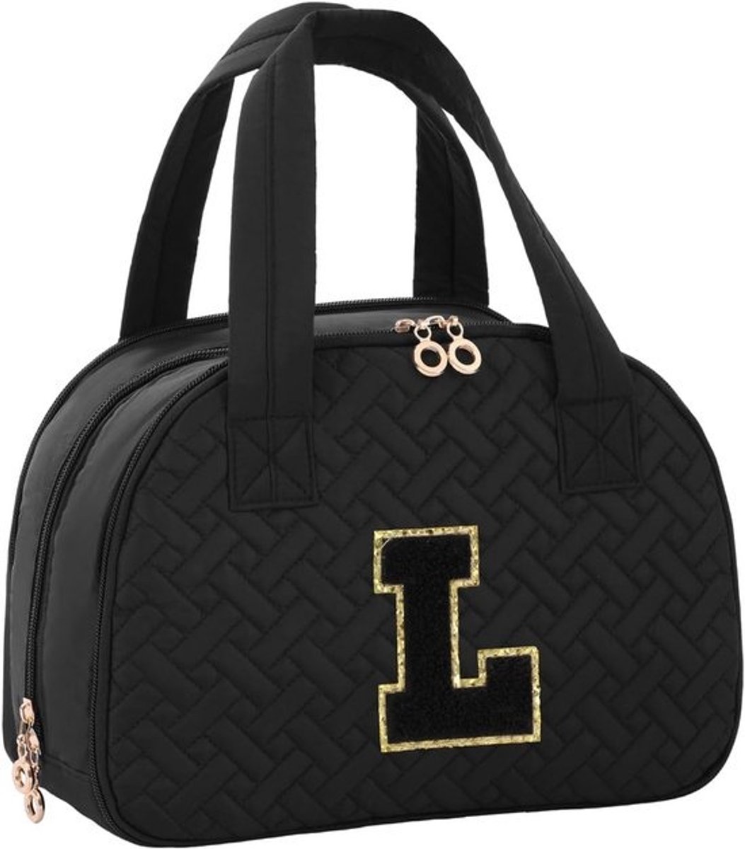 Reis Toilettas - Wijd Open Make-up Organizer met Handvat - Grote Make-up Tas met Meerdere Vakken voor Toiletartikelen - Zwart