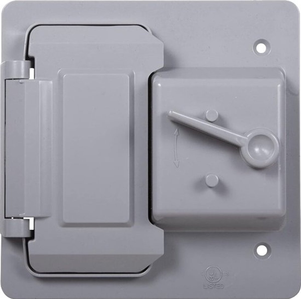 Afdekking Dubbel Stopcontact - Weerbestendige Plaat - Buiten Elektra - Niet-metalen Constructie - 1-Tuimel 1-GFCI - Grijs