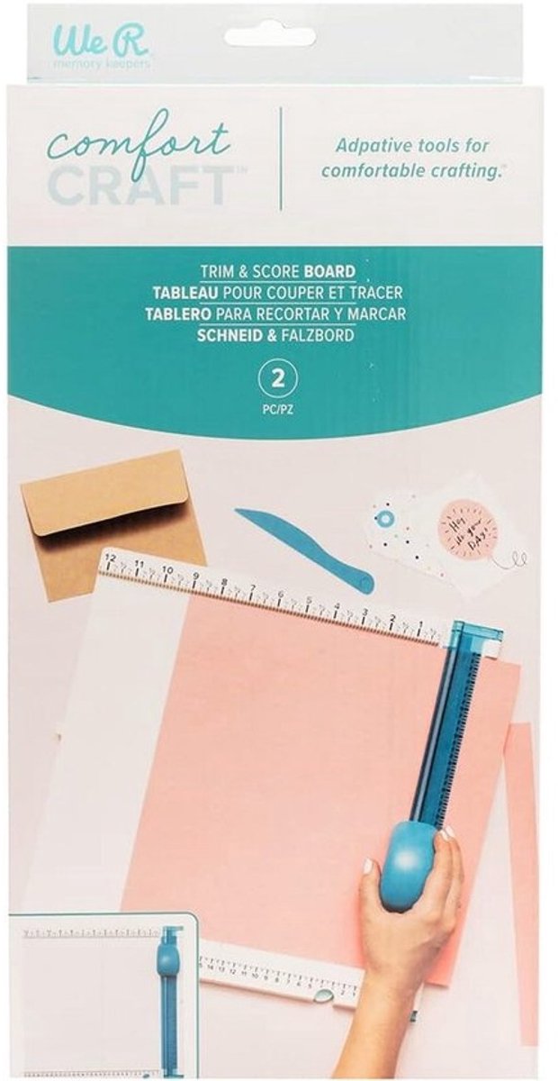 Trim- en Rilbord met Handvat voor Papier - Snij- en Vouwfouwer voor Kaarten en Scrapbooking