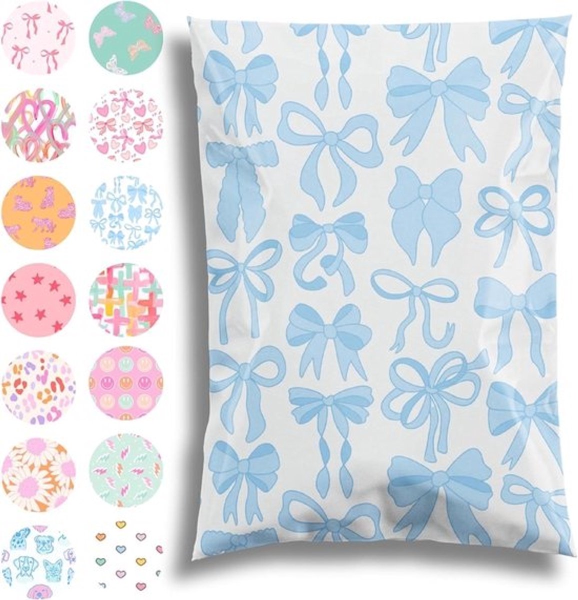 Poly Mailers - Verzendzakken Enveloppen - Pakketten Verzenden - Scheurbestendig Waterdicht - 10x13 Inch - Blauwe Strikken