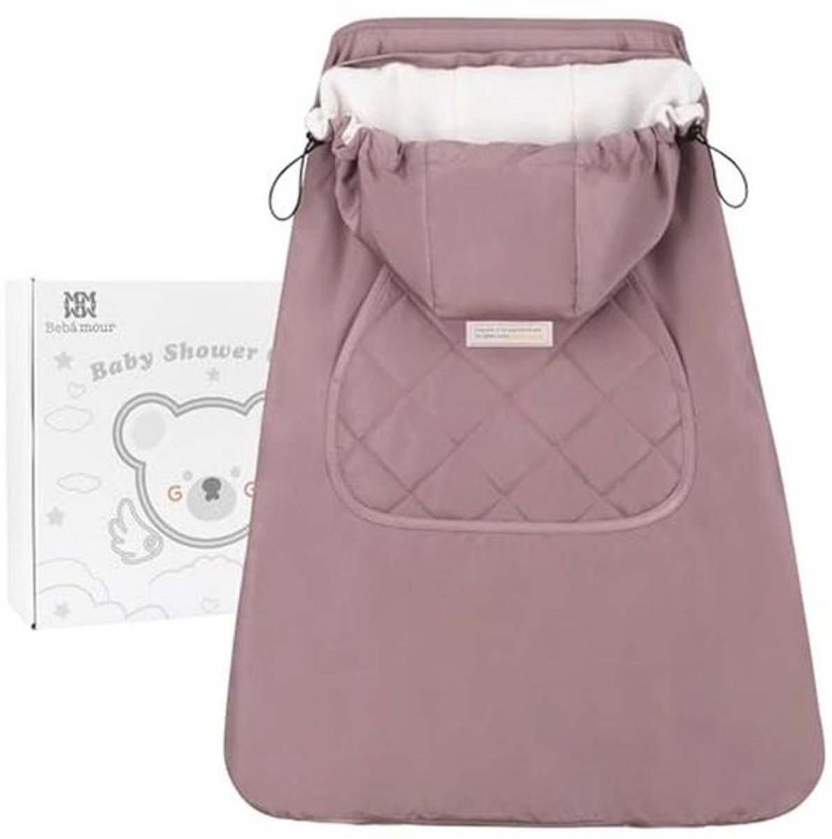 Bebear Winter Cover for Baby Carrier Warm Universal Hoodie Carrier Cover for All Seasons (Dark Pink)