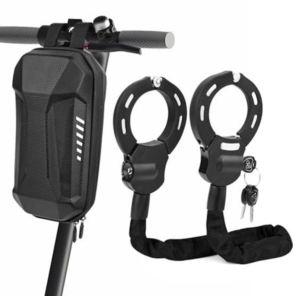 E-scooterslot met sleutel | Handboeislot voor e-scooter en fiets | Hoge veiligheid met rubberen lock-huls en waterdichte tas