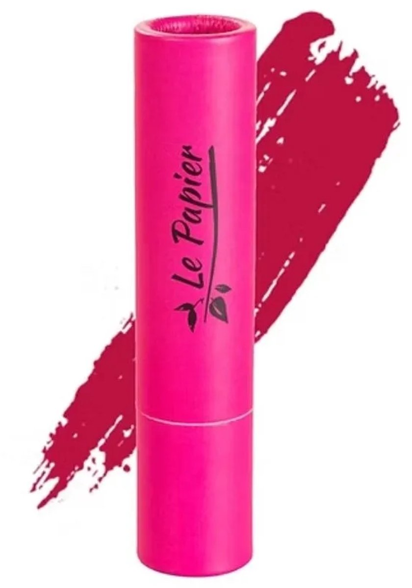 Beauty Made Easy Lipstick Petal Glans 06 Roodroze | Vegan & Plasticvrij | 3,5 g | Le Papier