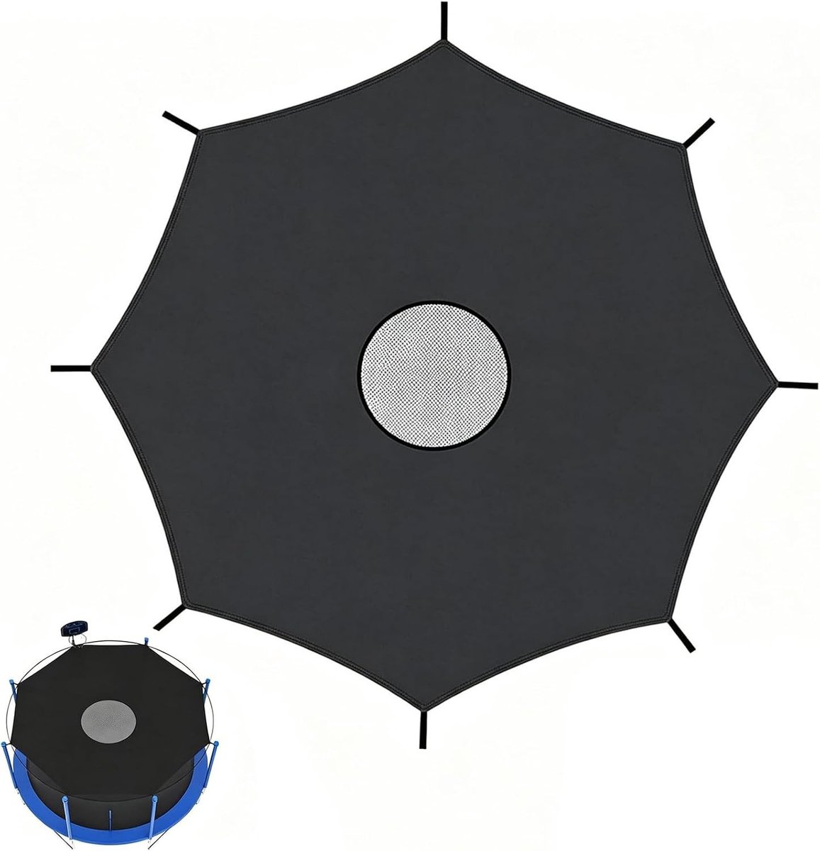 Trampoline randhoes 305 cm voor 8 palen, UV-bestendig en waterdicht, bescherming tegen zon en slijtage
